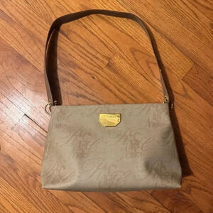 Nina Ricci Logo Leather Handbag in Tan Brown